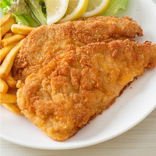 Rántott hús rizzsel vagy hasábbal